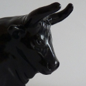 Bulle schwarz glasiert Ton, Keramik